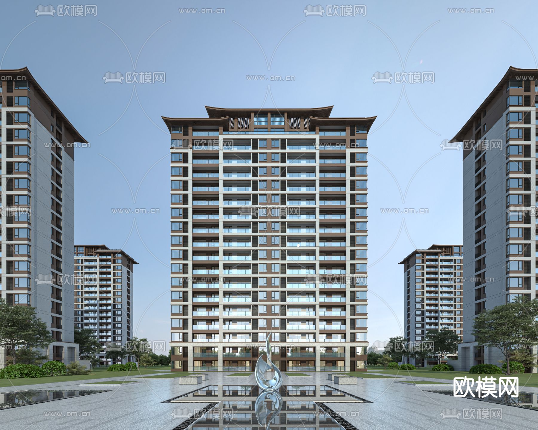 住宅楼外观3d模型下载