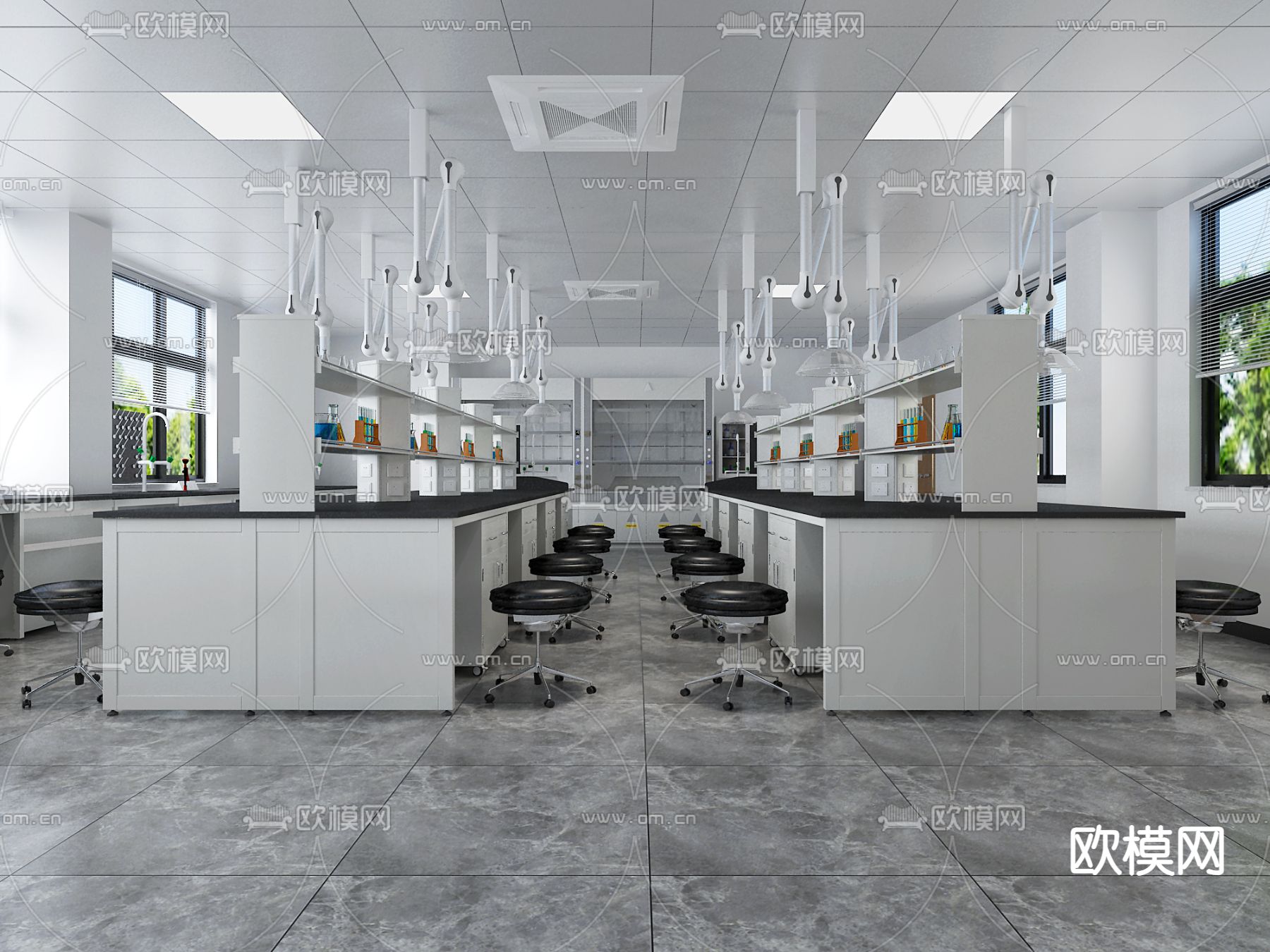 现代实验室3d模型下载（渲染图1）
