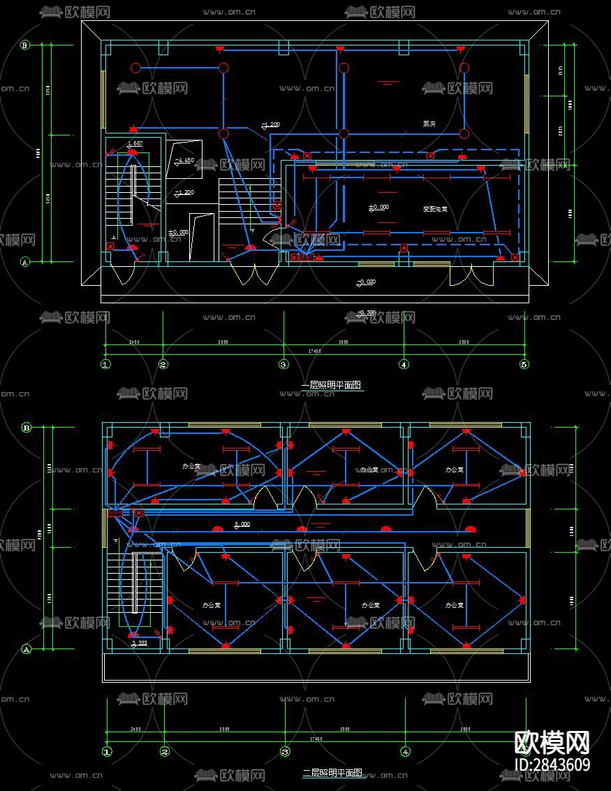 泵房配电电气设计CAD施工图下载（渲染图7）