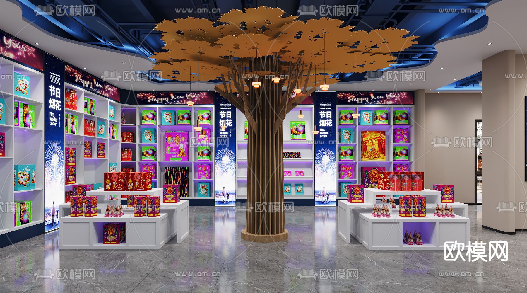 烟花专卖店3d模型下载（渲染图1）