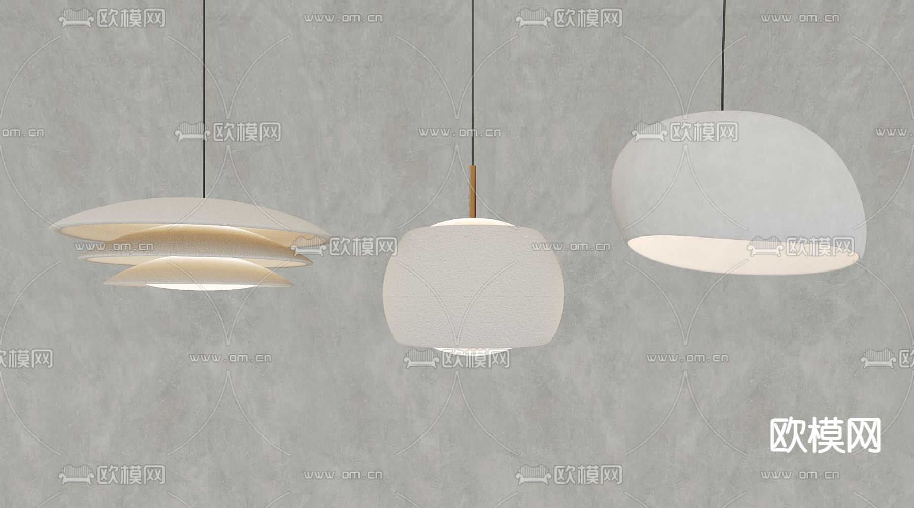 侘寂风吊灯免费3d模型下载