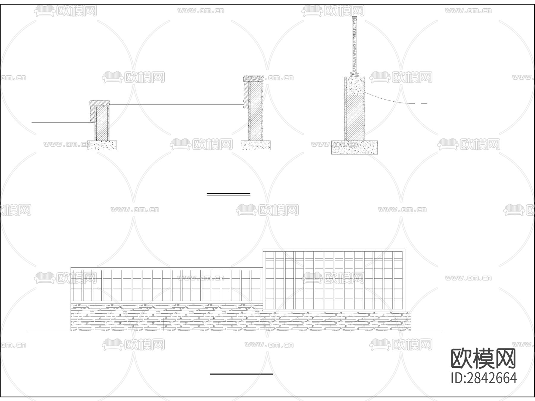 办公楼 园林构建节点大样图下载（渲染图2）