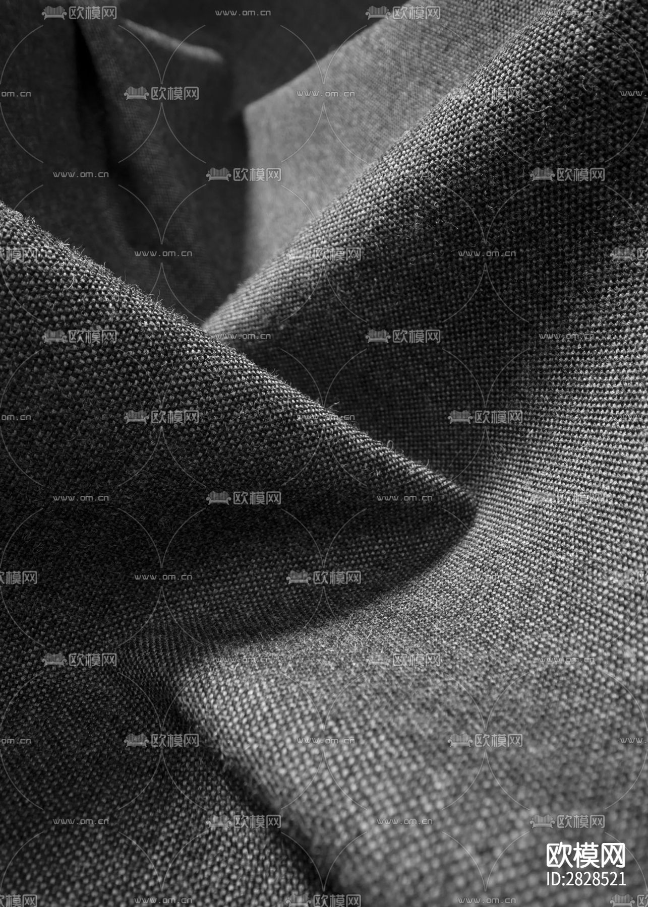 灰色棉麻布料布纹下载（渲染图1）