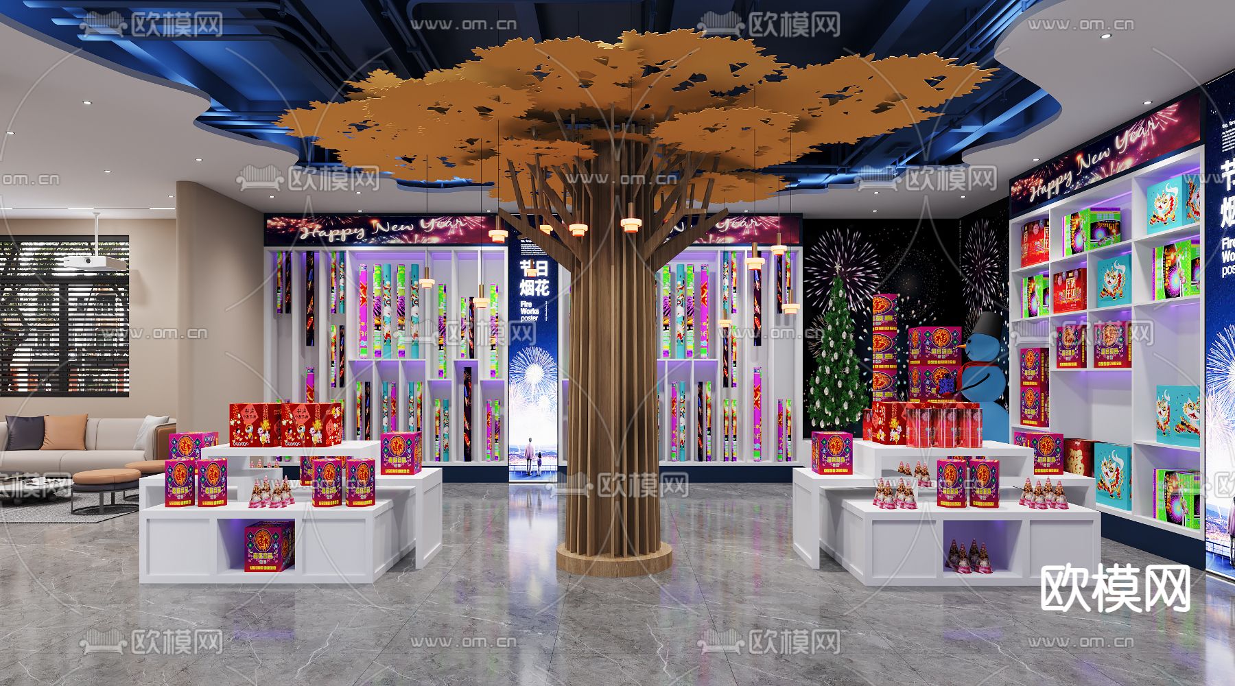 烟花专卖店3d模型下载（渲染图2）