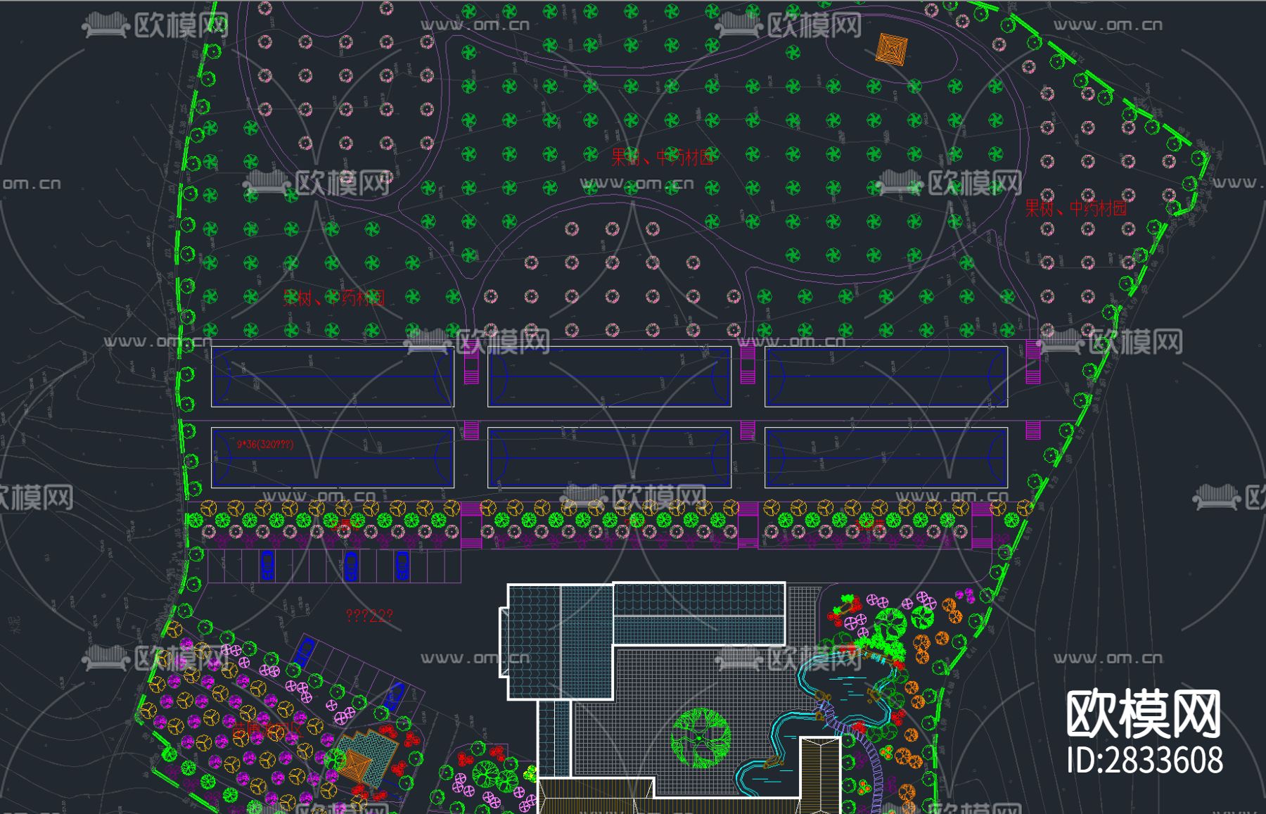 庄园（高级农家乐、度假村）方案设计cad施工图下载（渲染图3）
