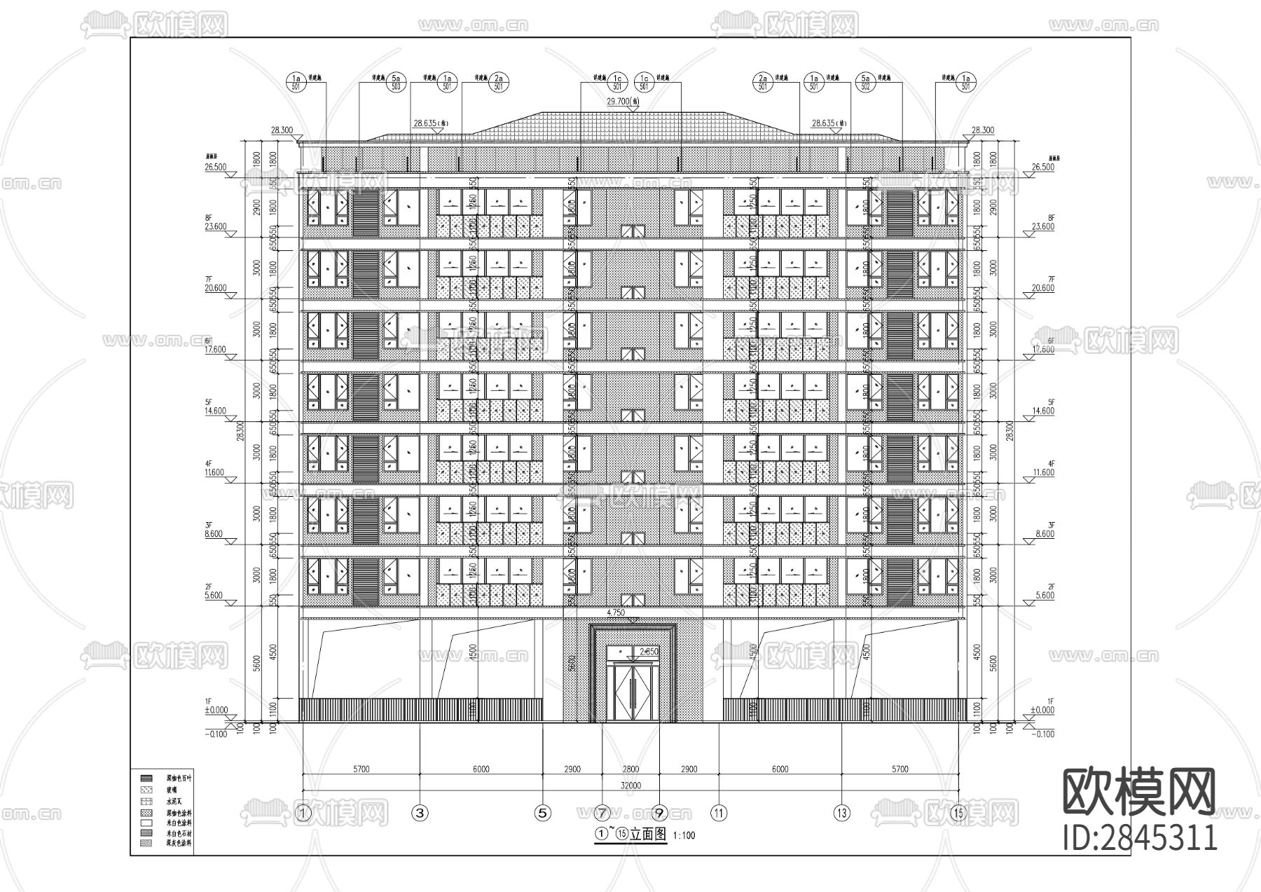 天地源·玖玺香都项目cad施工图下载（渲染图5）