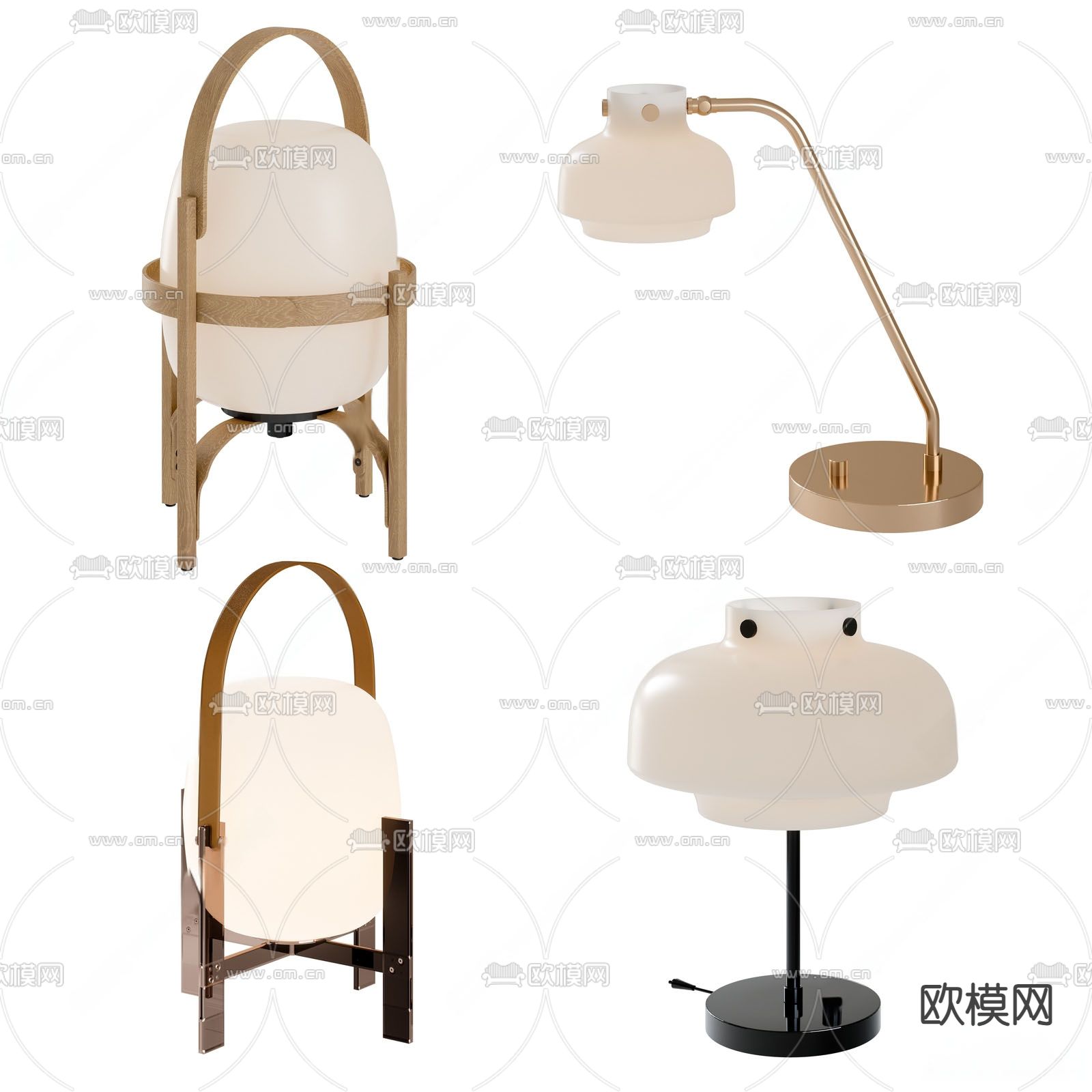 轻奢台灯su模型下载（渲染图1）