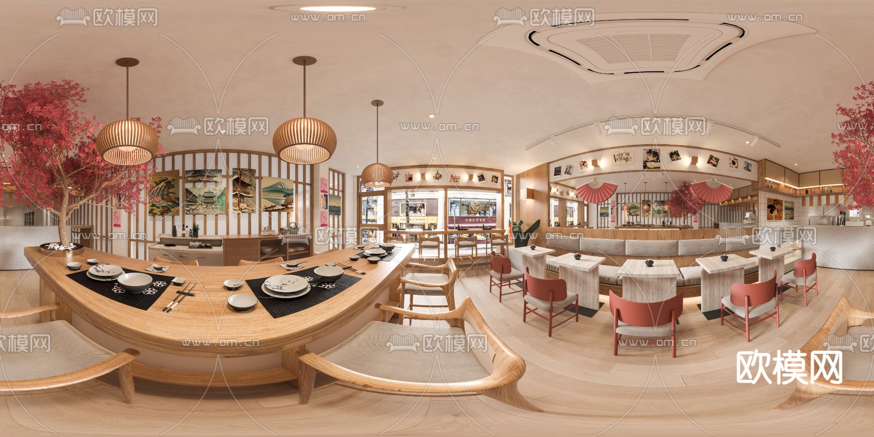 日式料理餐厅vr全景3d模型下载_ID14272746_3dmax免费模型-欧模网