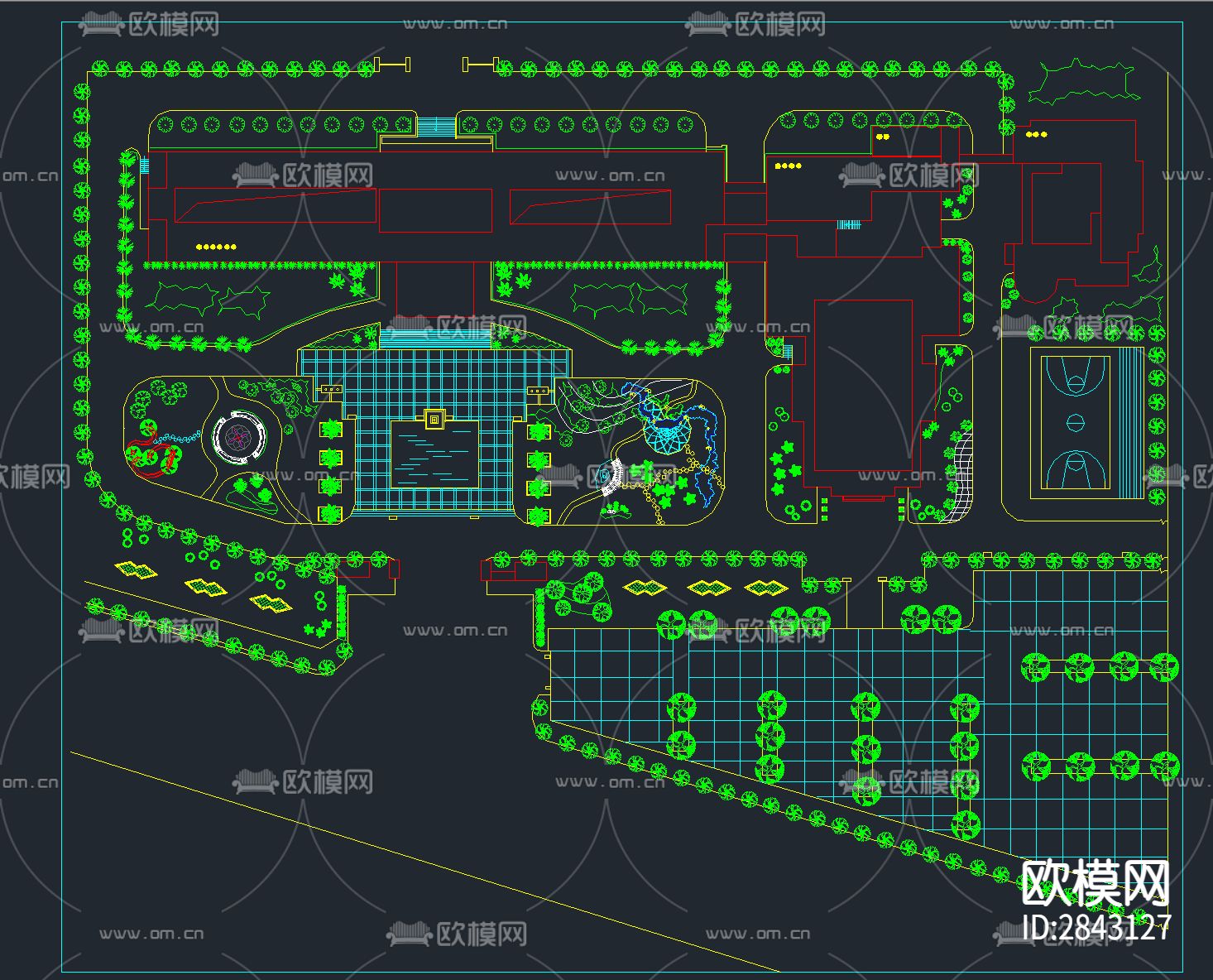 146套工业园区厂区厂房CAD施工图下载（渲染图9）