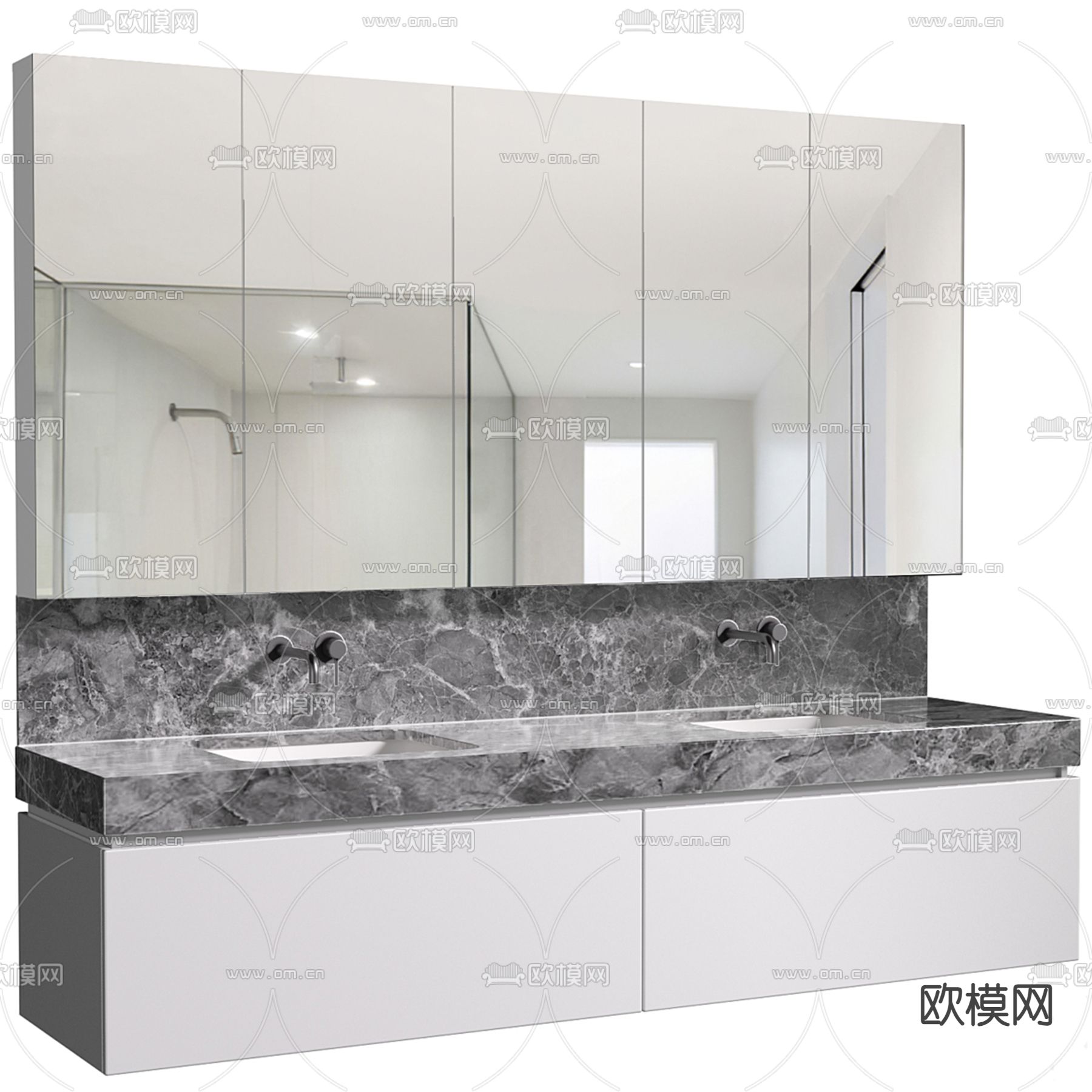 浴室柜 洗手盆3d模型下载