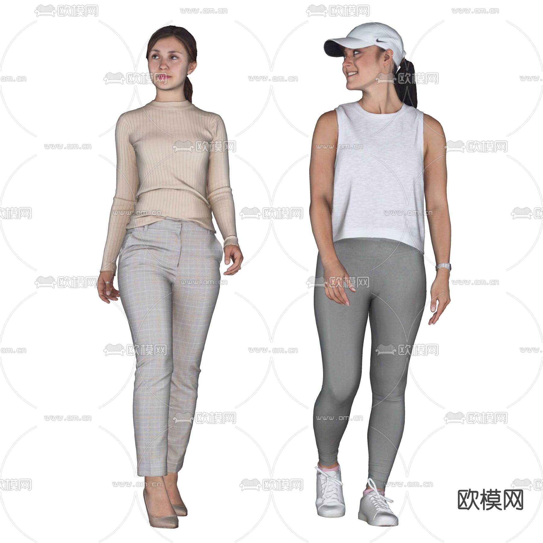 女性人物su模型