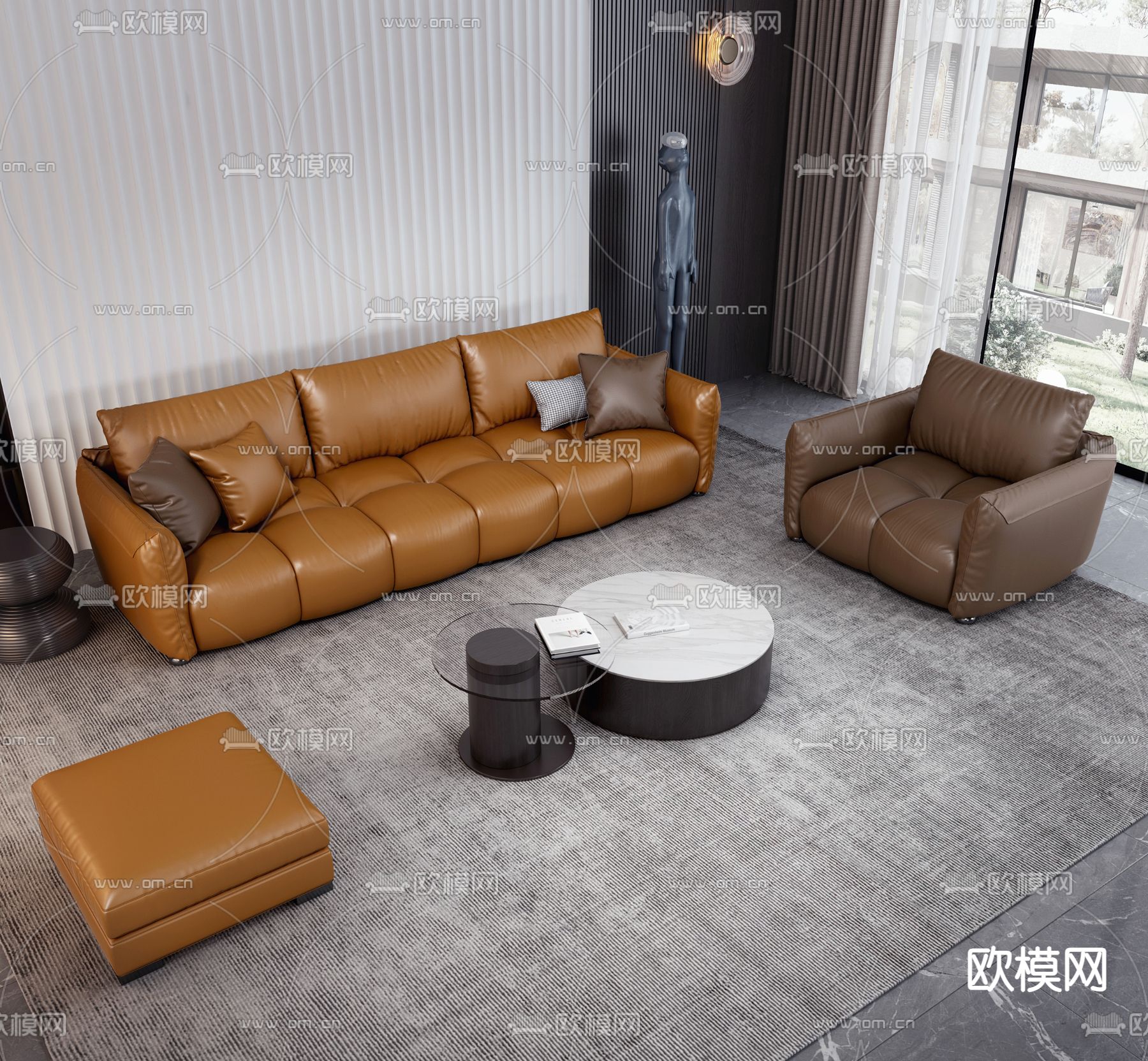 现代组合沙发3d模型下载