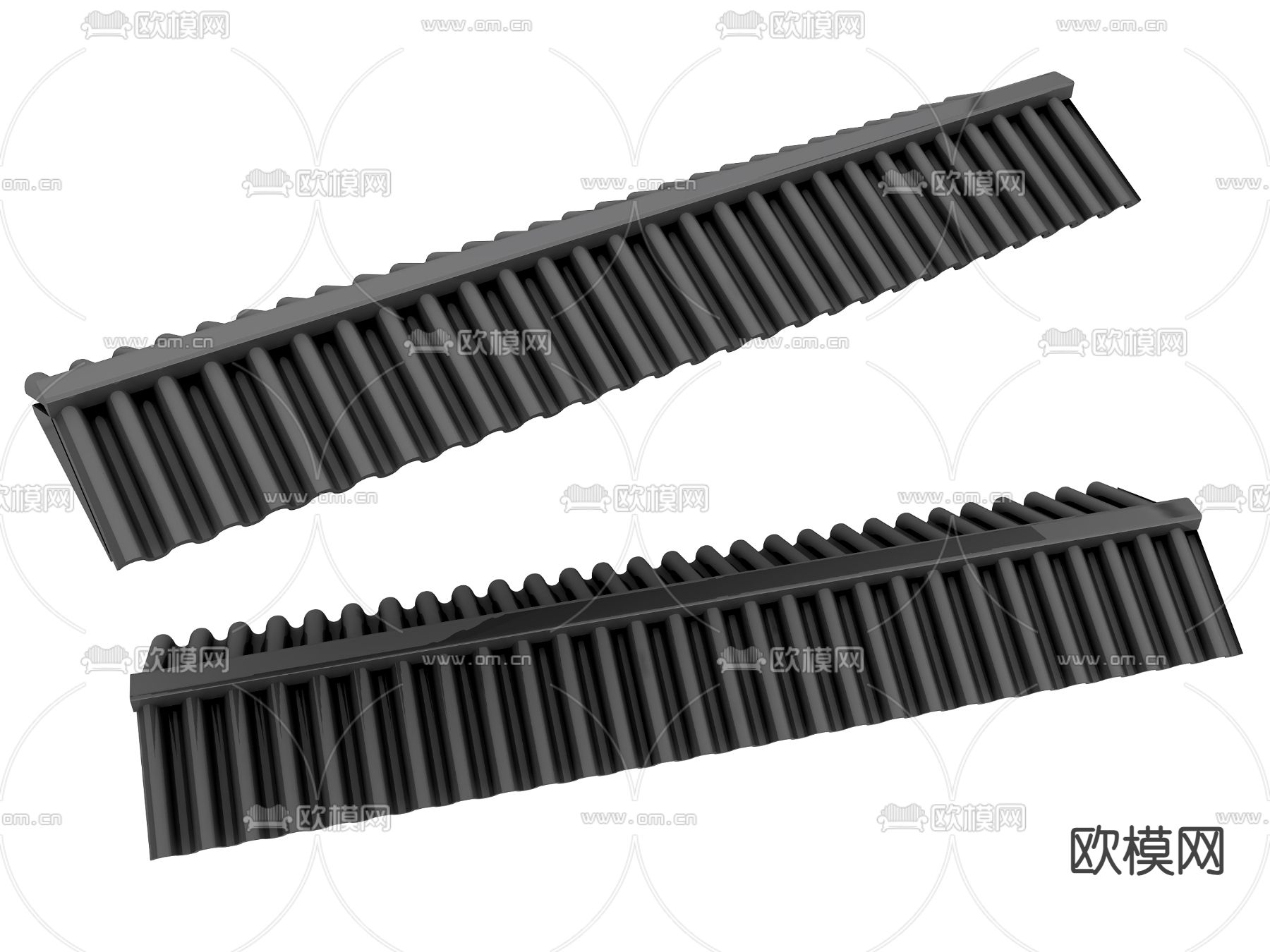 中式屋檐 屋顶 屋脊 瓦片3d模型下载