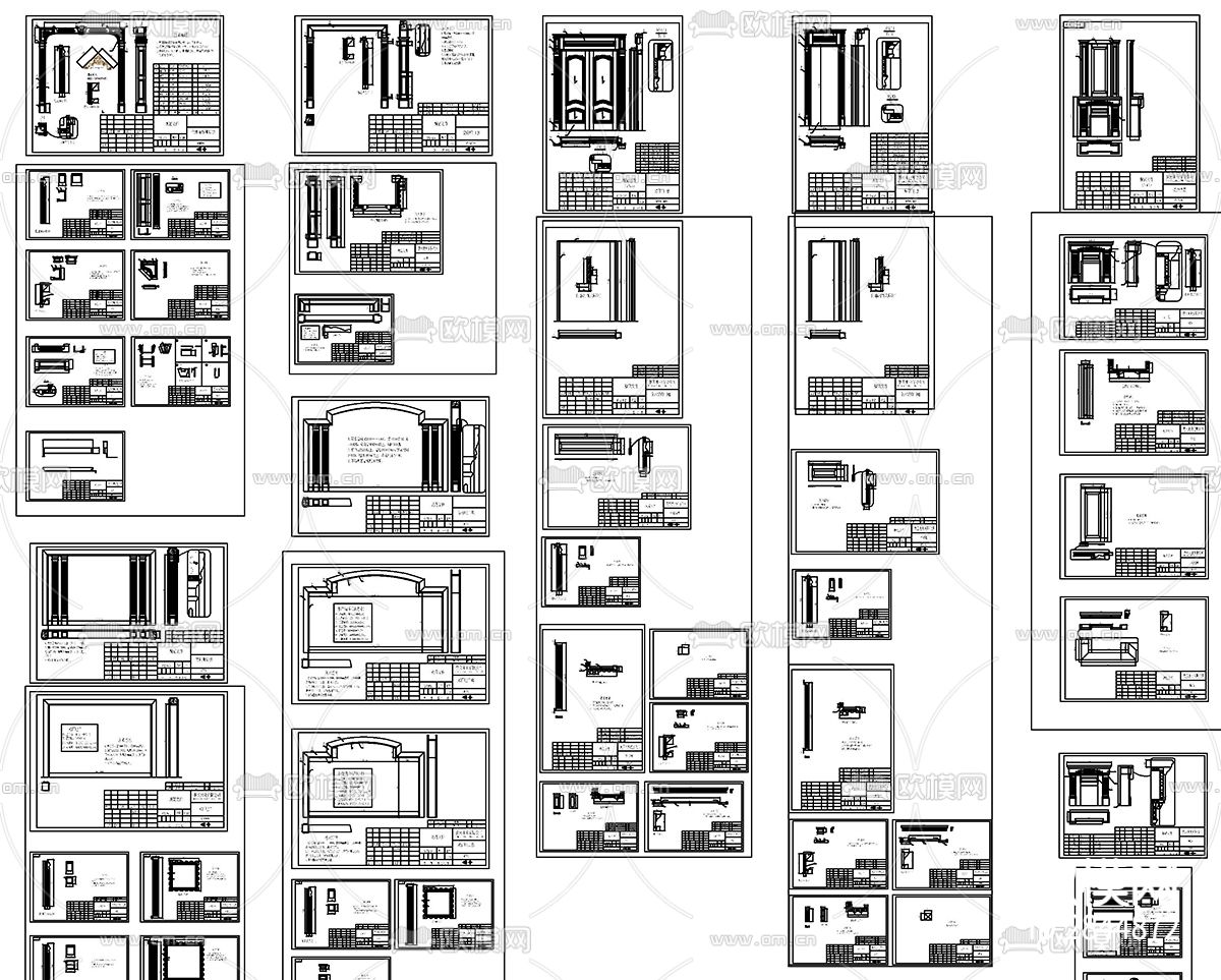 整木家居分解拆单CAD图库下载（渲染图2）