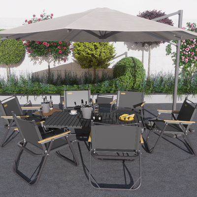  户外桌椅 折叠椅su模型 