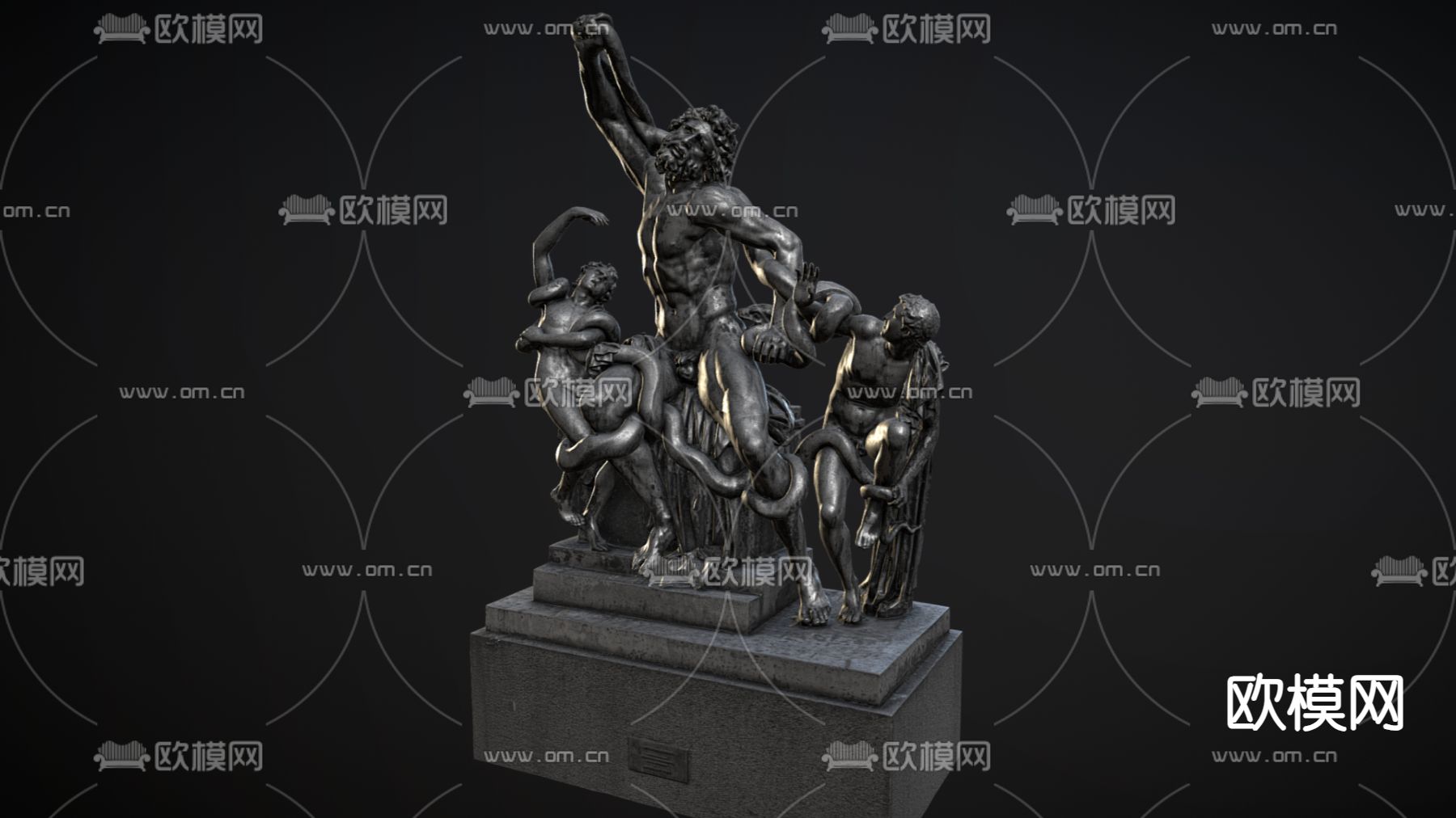 欧式人物雕塑su模型下载（渲染图2）