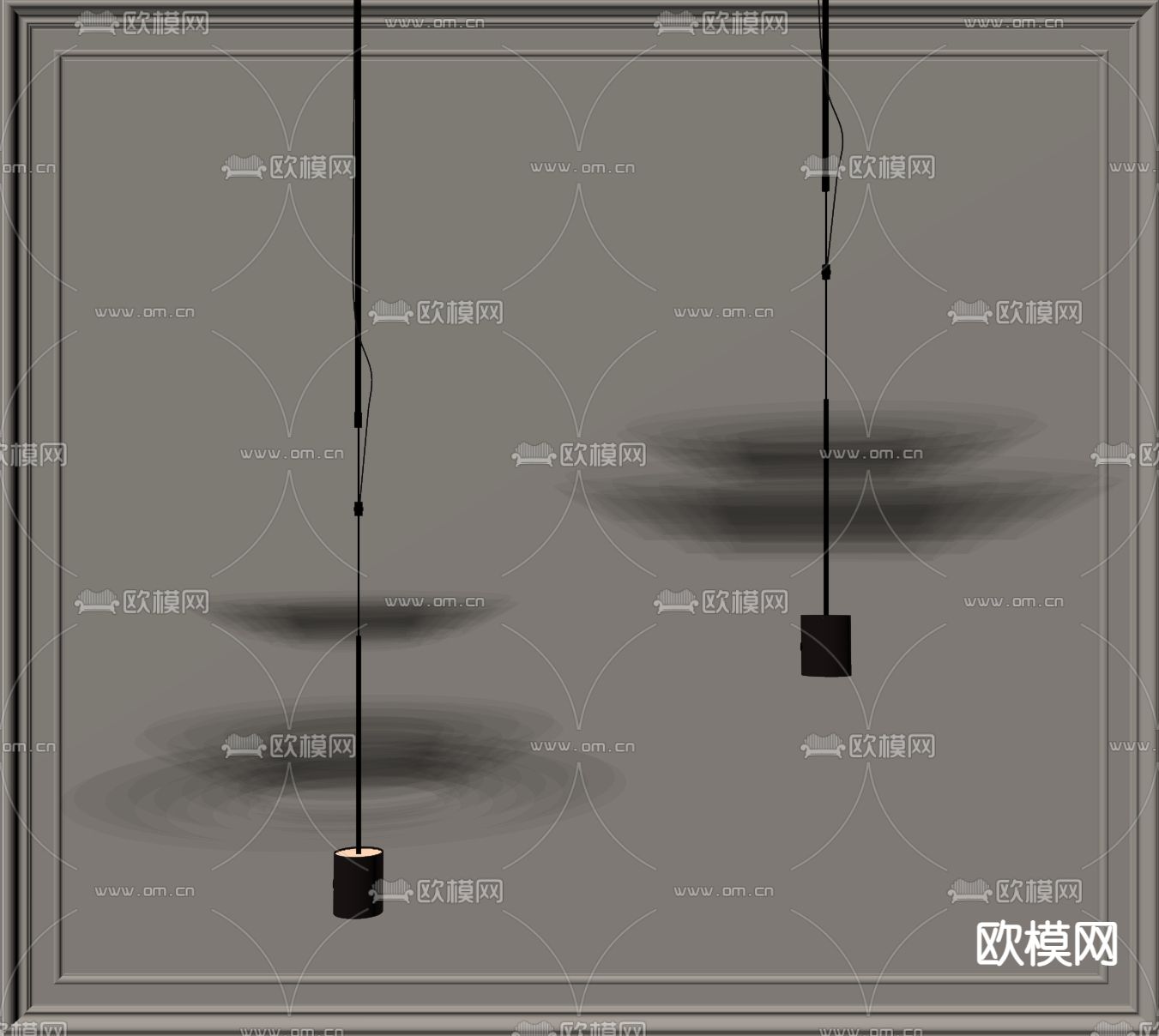 玻璃吊灯su模型下载（渲染图2）