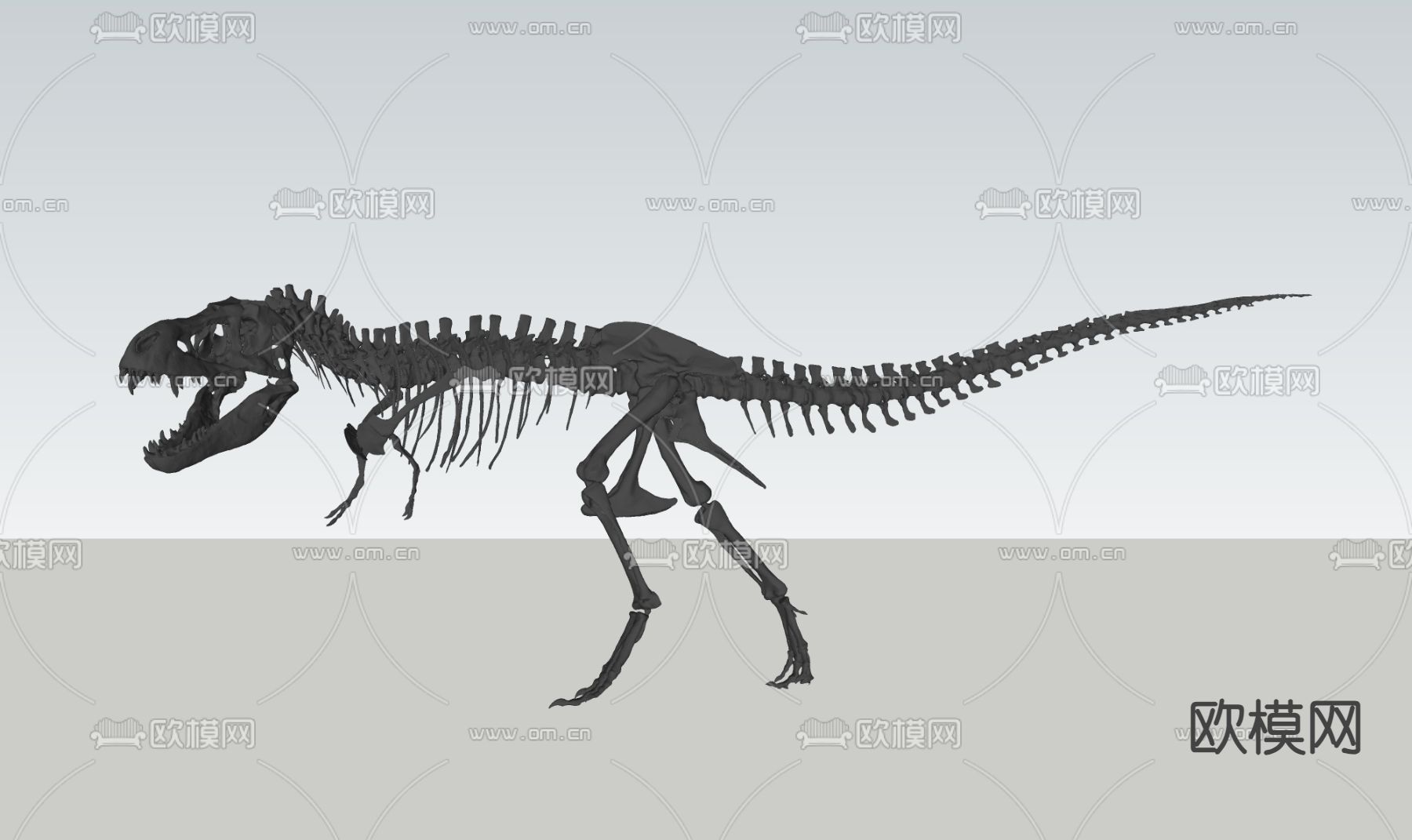 恐龙骨架su模型下载（渲染图2）
