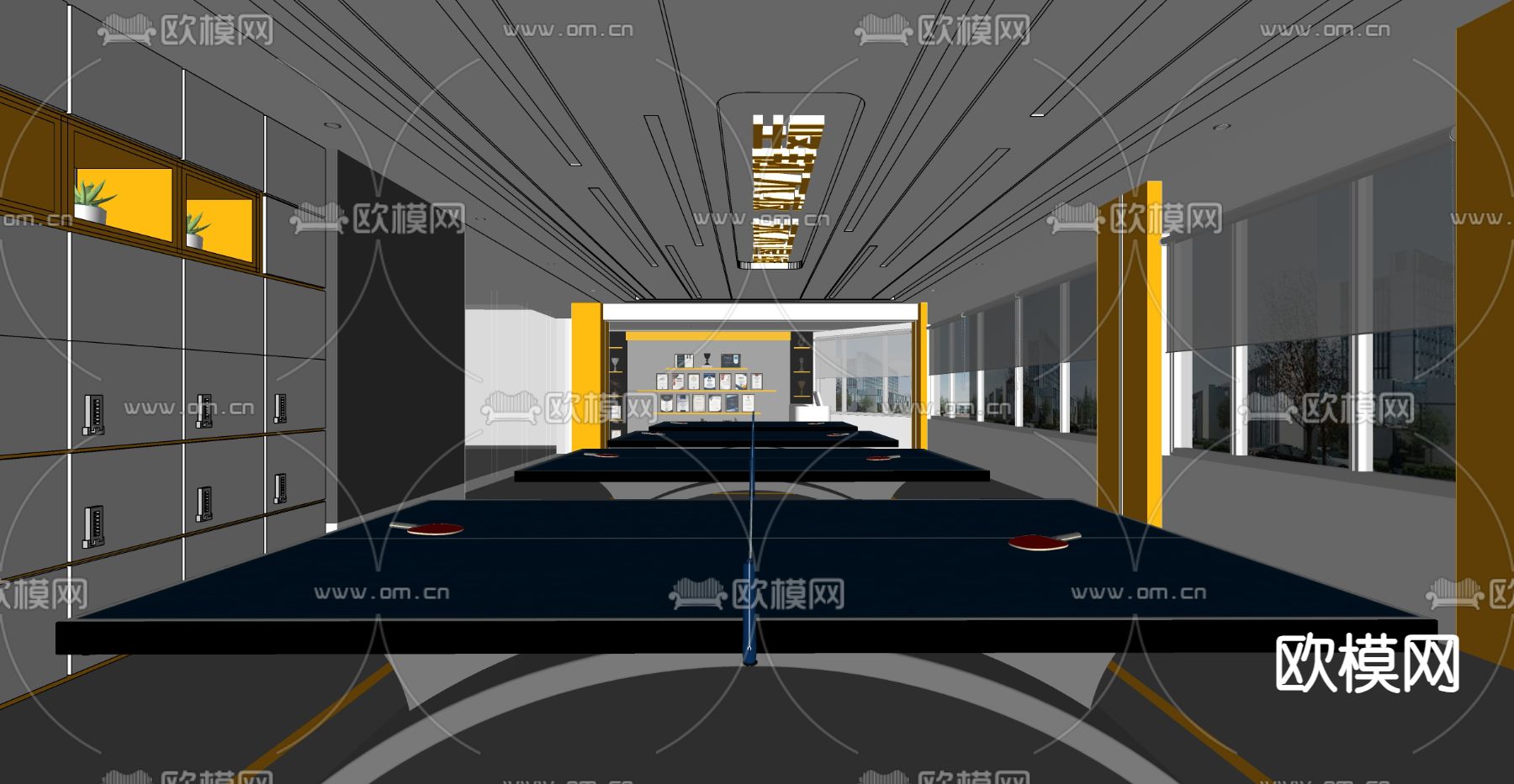 现代乒乓球室su模型下载（渲染图3）