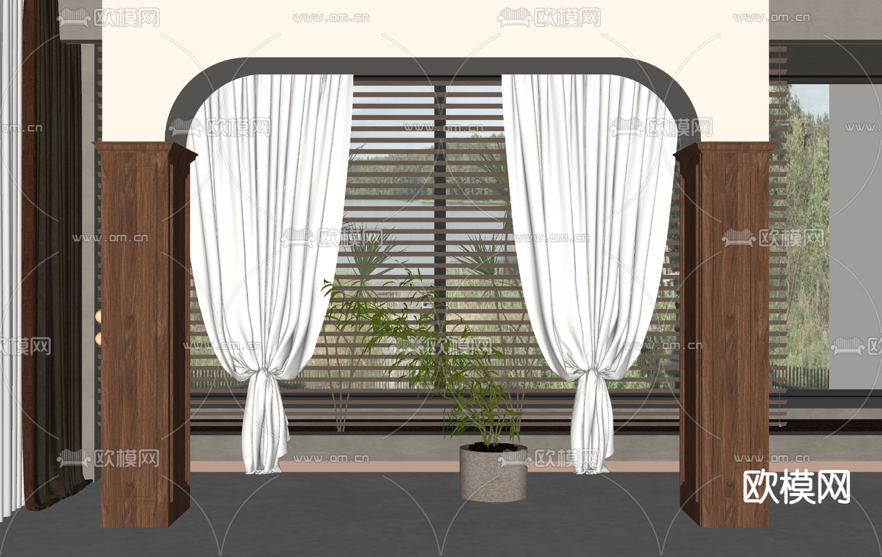 简欧拱门su模型下载（渲染图2）