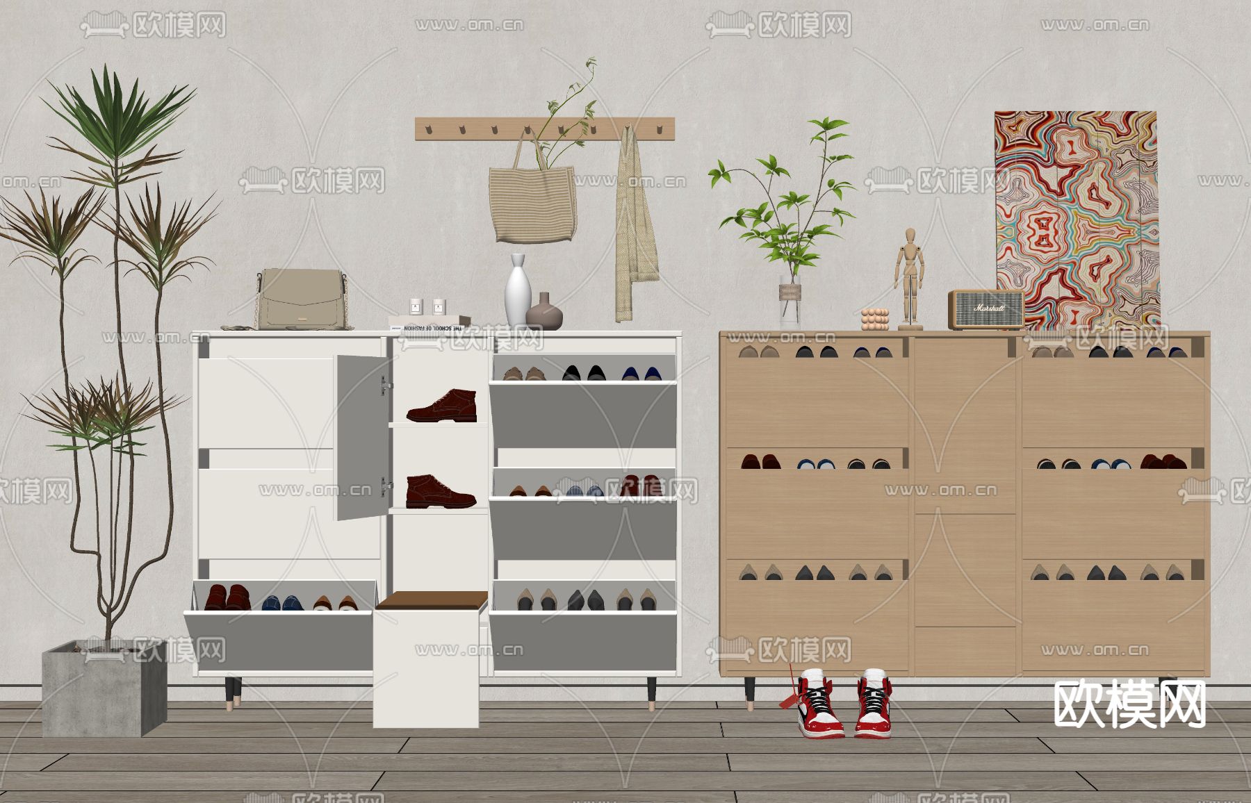 现代矮柜 鞋柜su模型