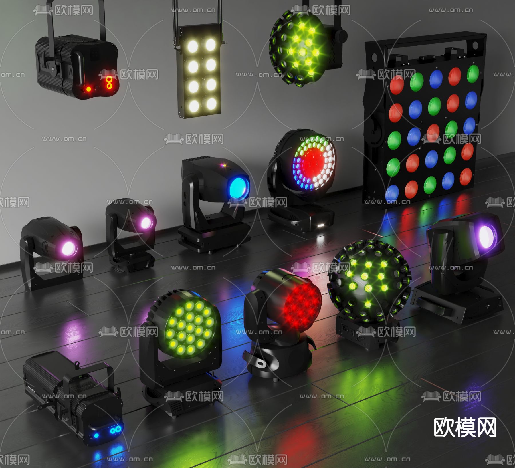 酒吧灯 投射灯 彩光灯 舞台灯 KTV灯3d模型下载