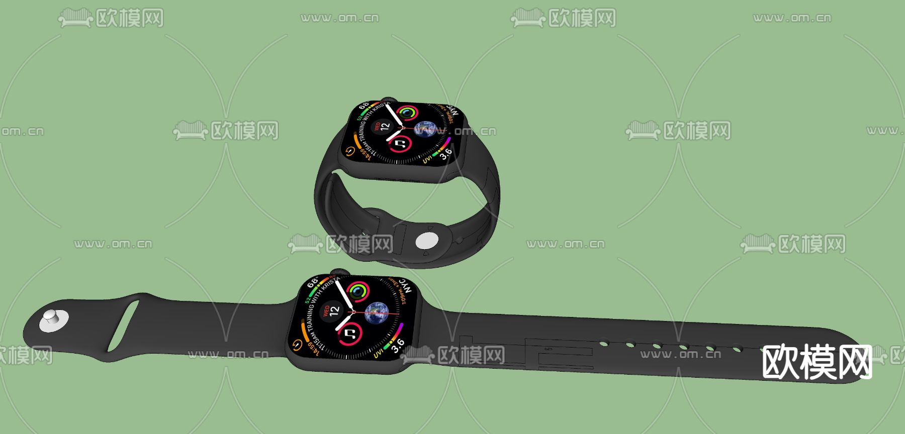 智能手表su模型下载（渲染图2）