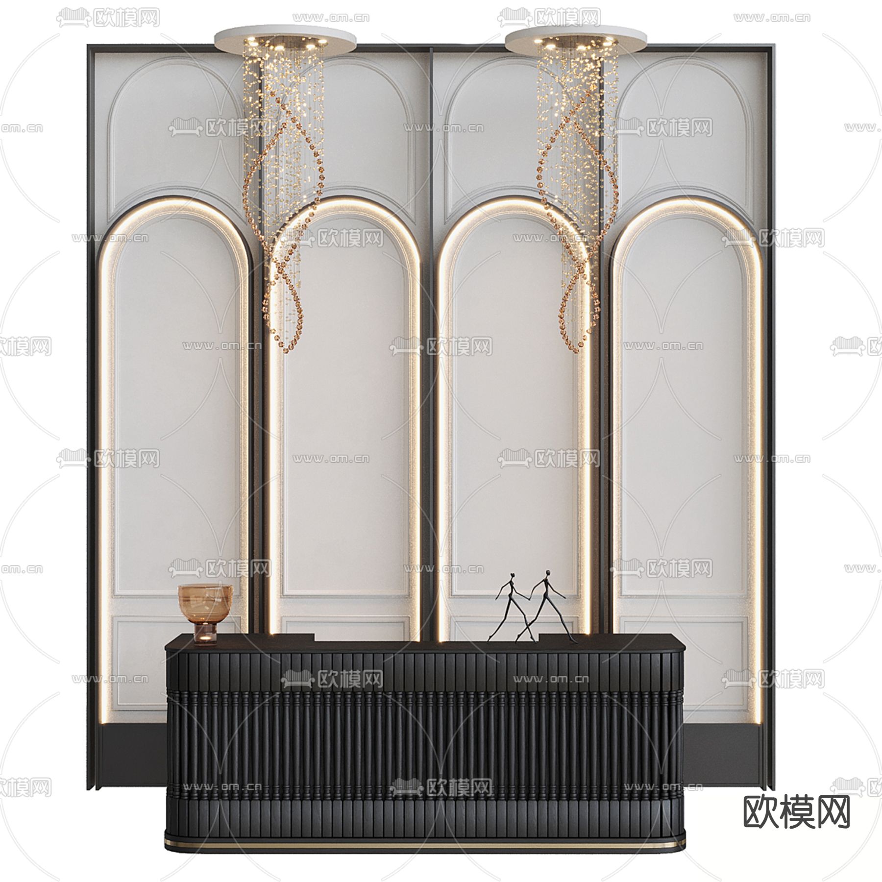 前台 接待台 服务台 咨询台3d模型下载（渲染图1）