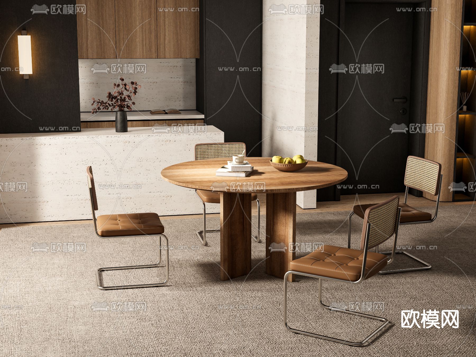 侘寂风餐厅su模型下载（渲染图3）