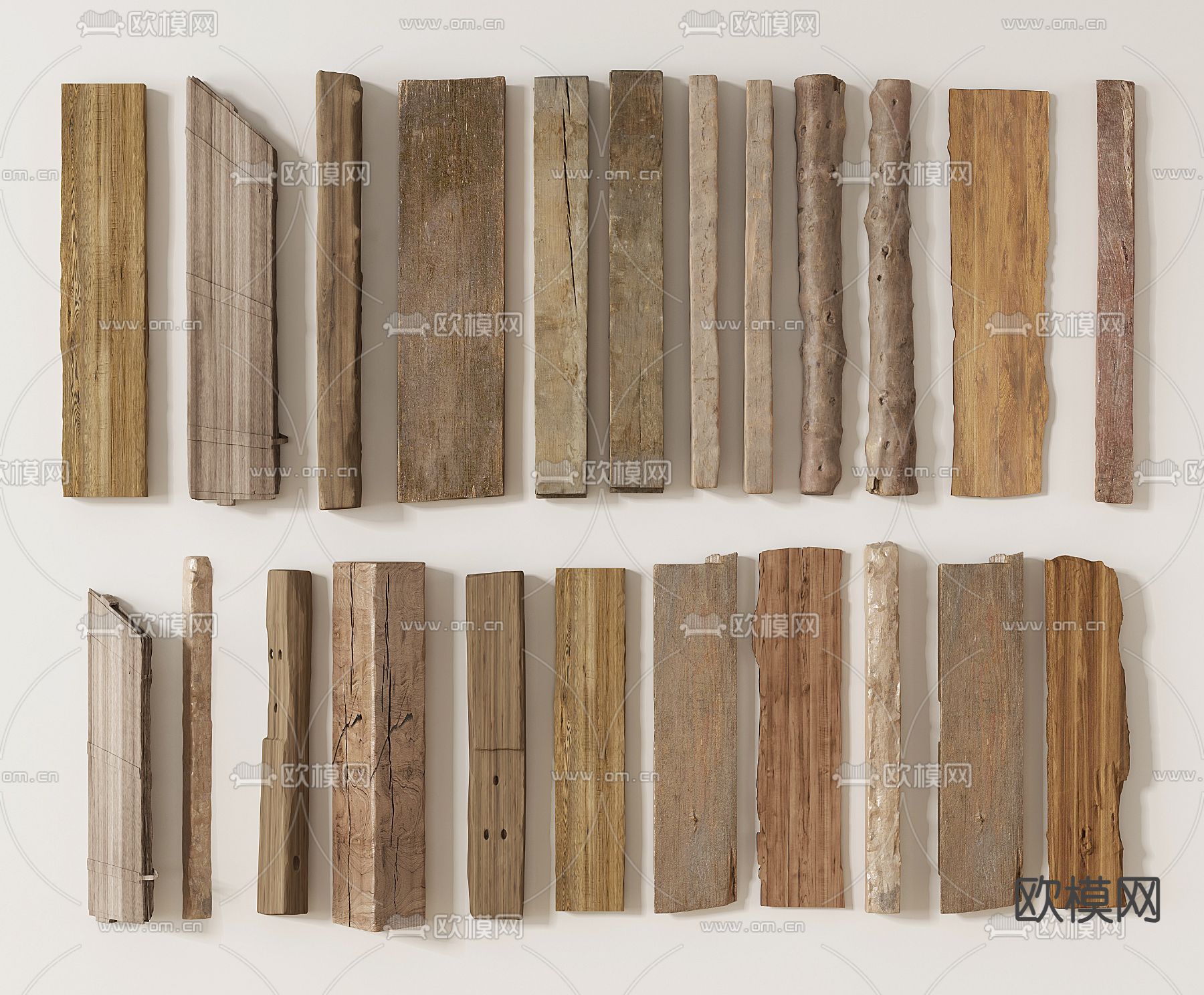 旧木头 木条 木块3d模型下载