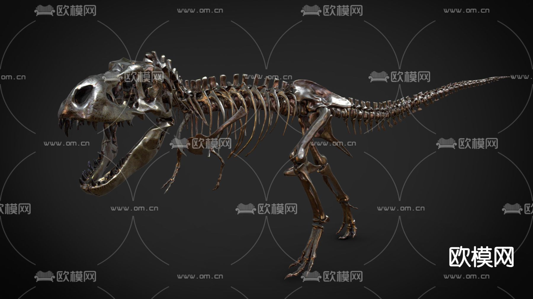 恐龙骨架su模型下载（渲染图1）