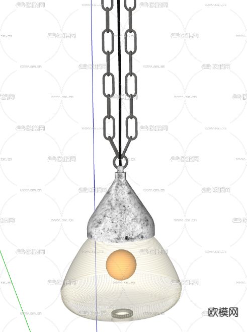 现代吊灯su模型下载（渲染图2）