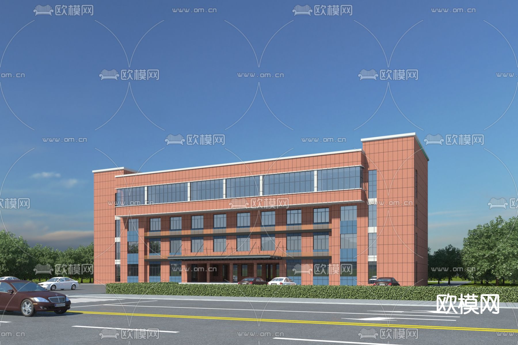 办公楼外观3d模型下载