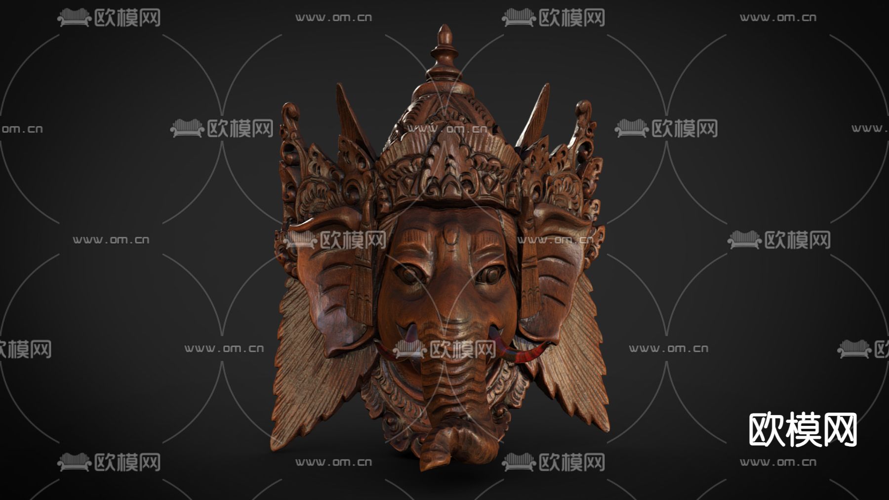 东南亚雕塑su模型下载（渲染图2）