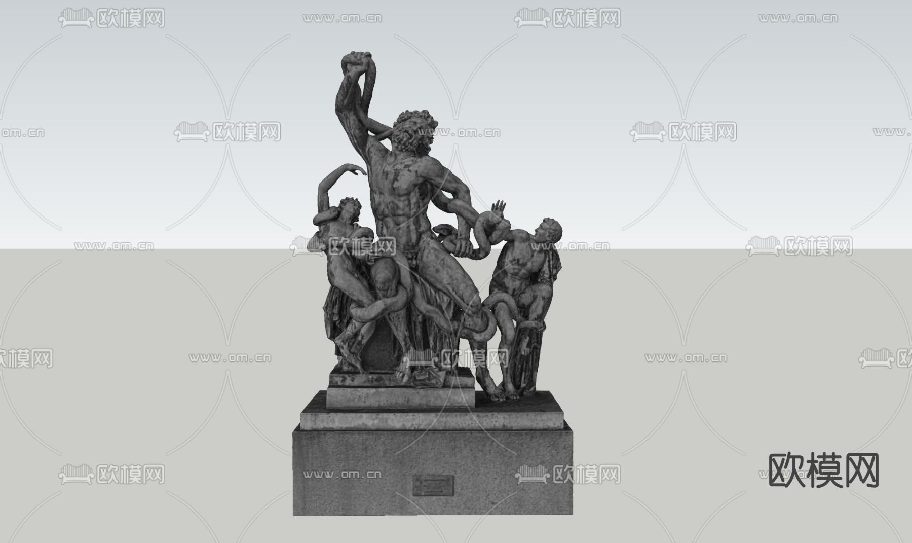 欧式人物雕塑su模型下载（渲染图3）