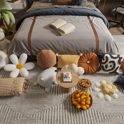  奶油风抱枕su模型 