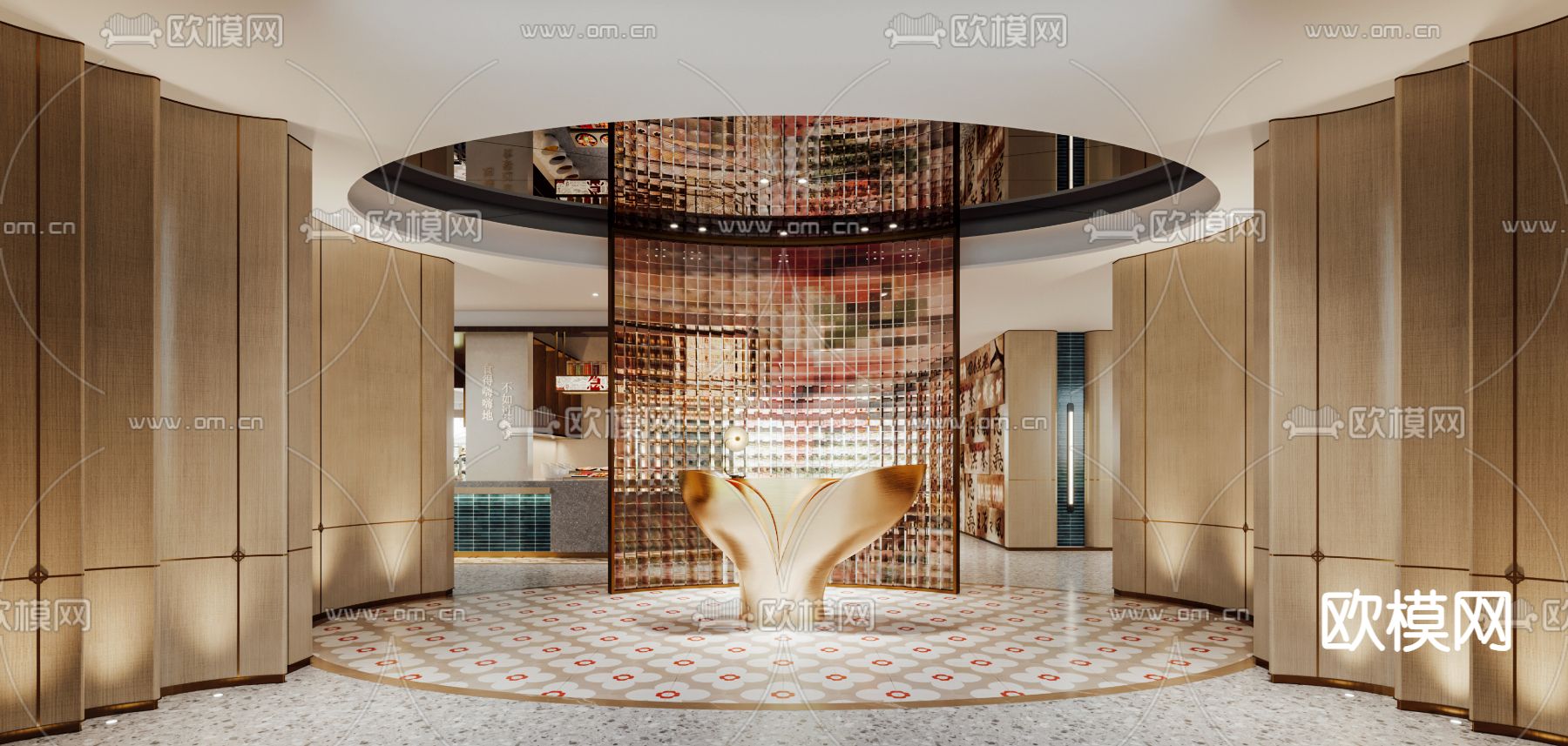 中餐厅入口3d模型下载