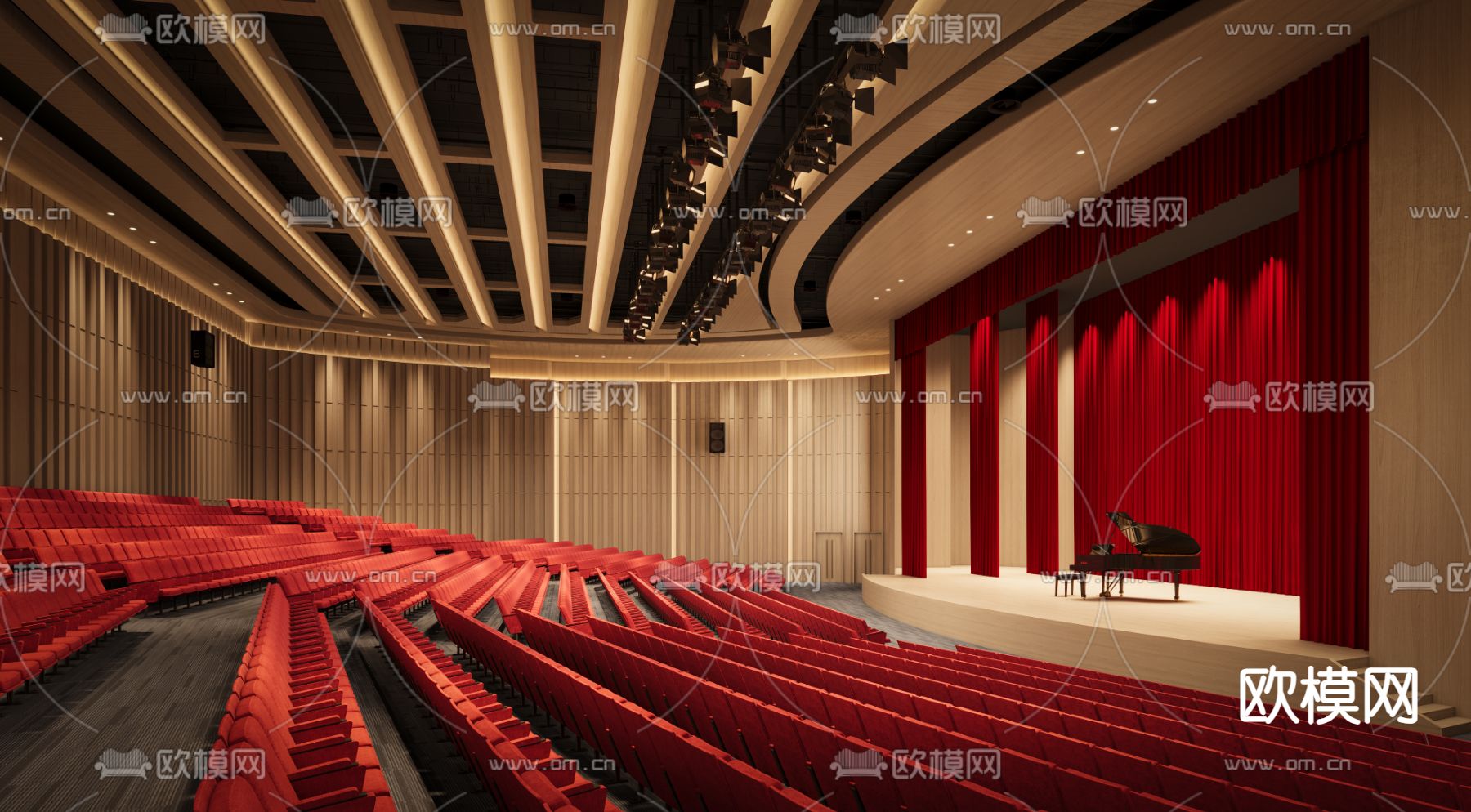 剧院 演艺厅3d模型下载（渲染图2）