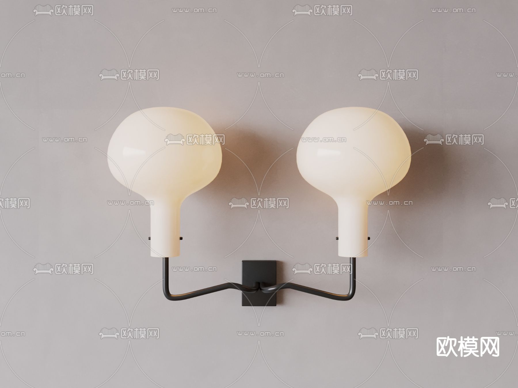 侘寂双头壁灯3d模型下载