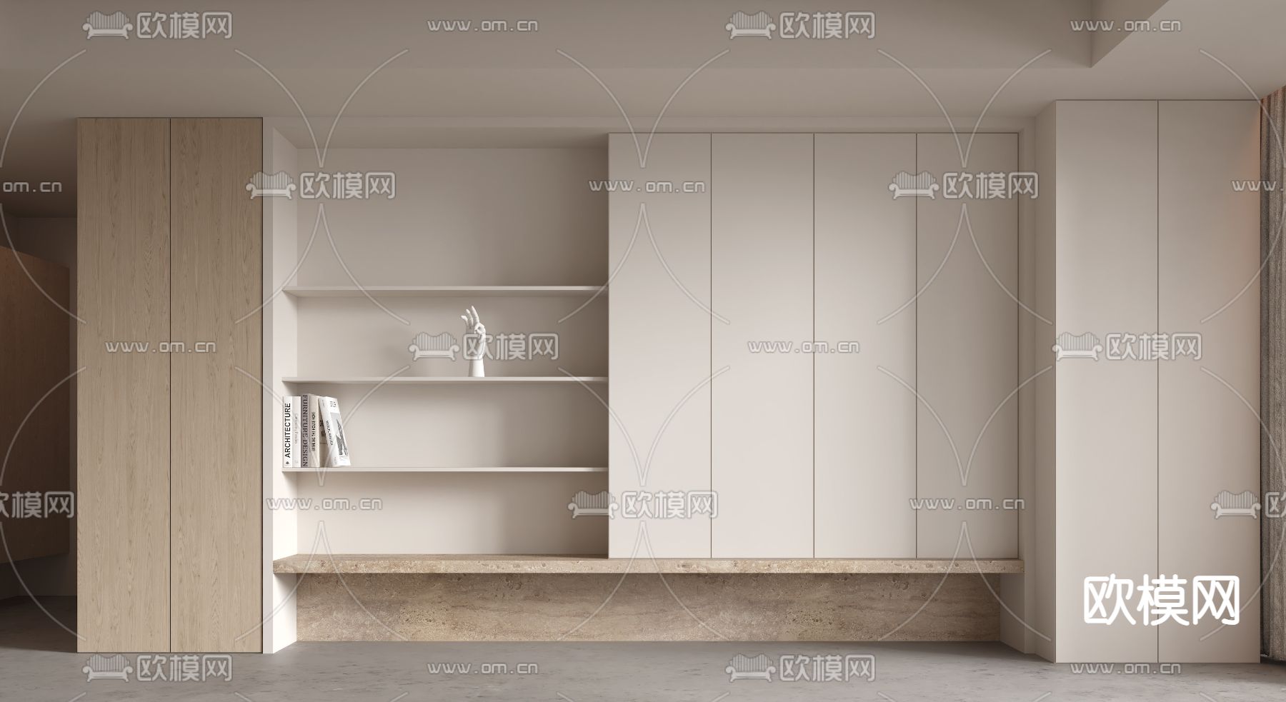 现代沙发背景3d模型下载