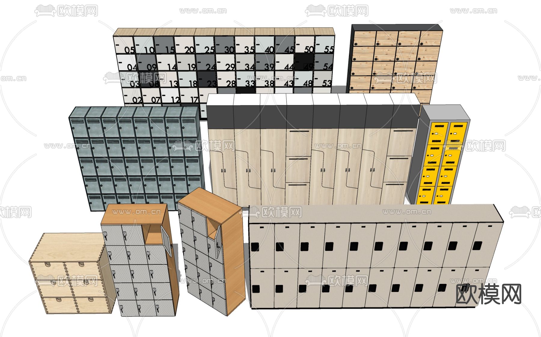超市储物柜su模型下载（渲染图1）