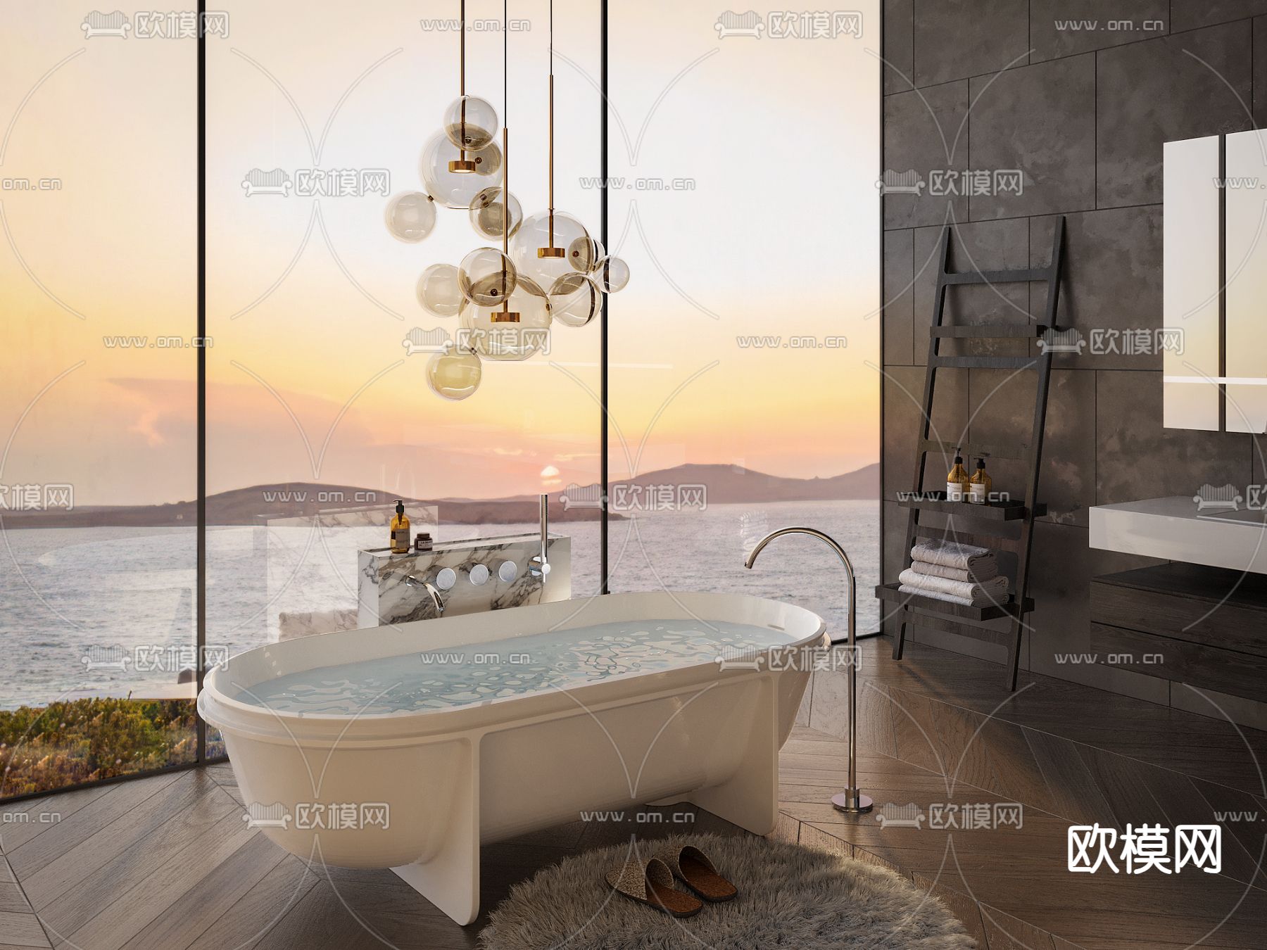 独立浴缸3d模型下载