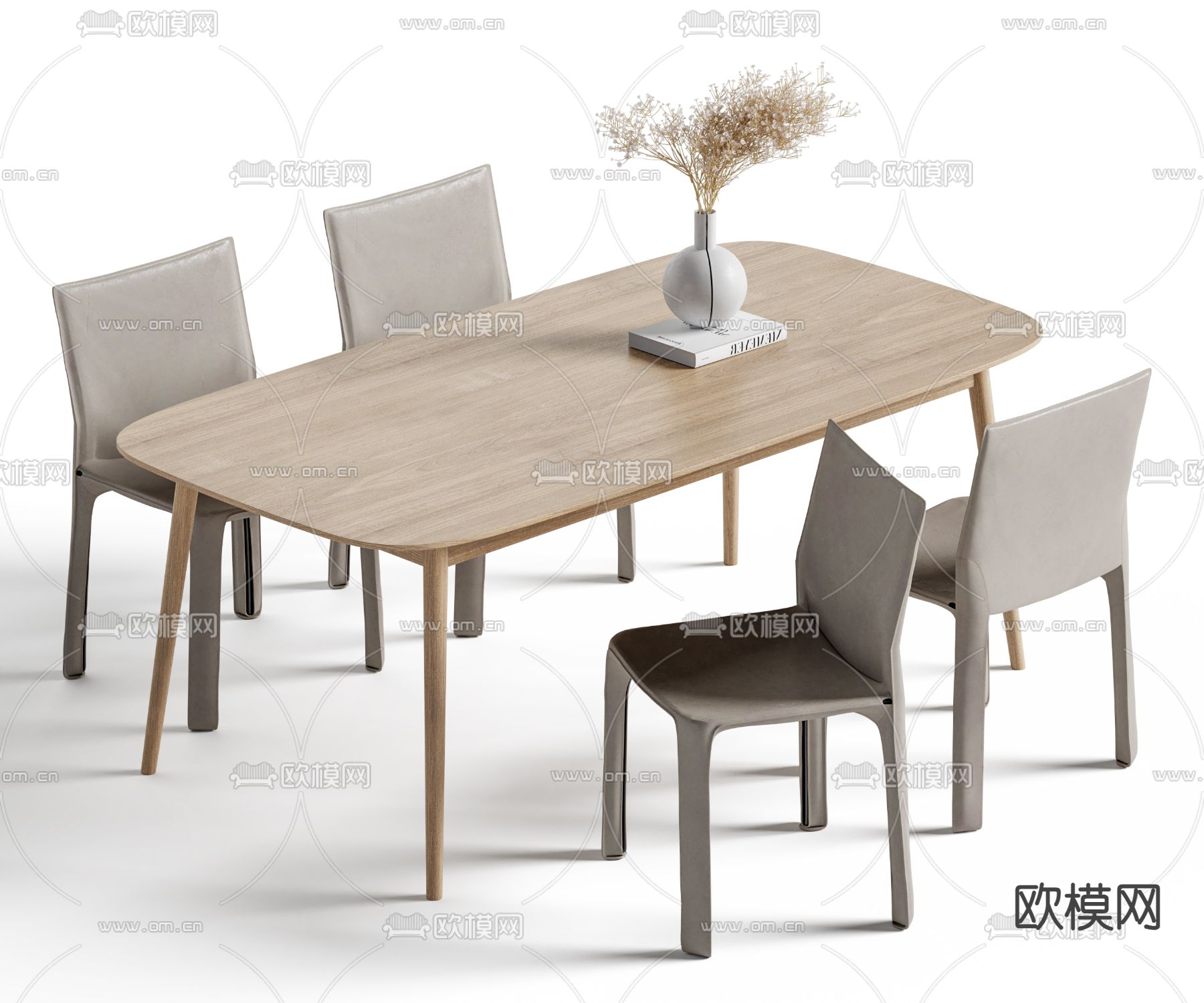 CASSINA  餐桌椅su模型下载（渲染图1）