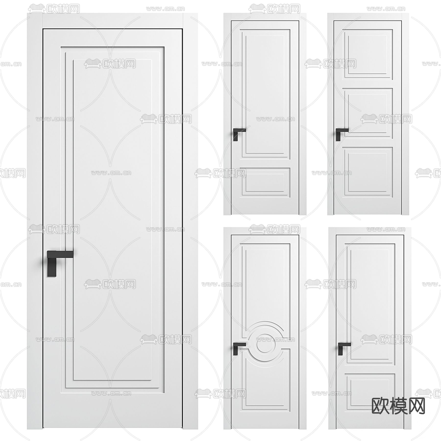入户门 平开门 单开门3d模型下载