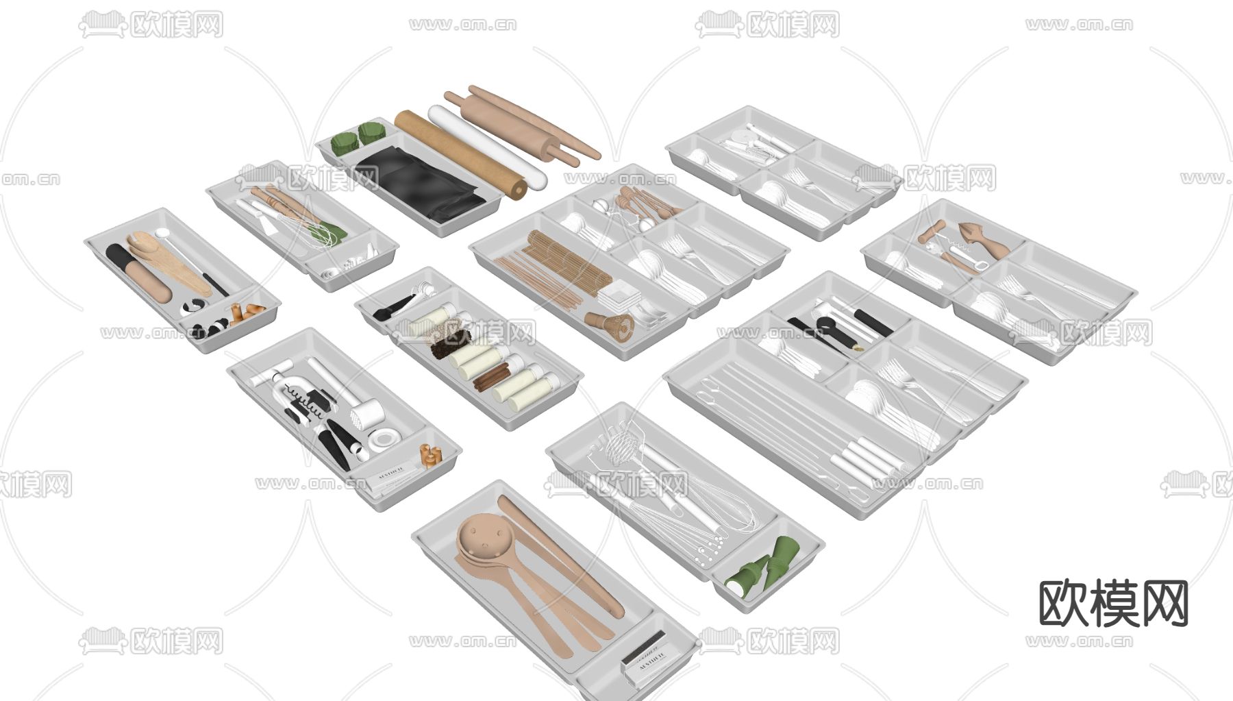 厨房用具su模型下载（渲染图2）