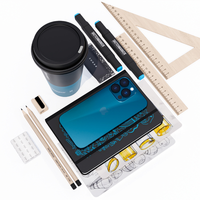  办公文具su模型 