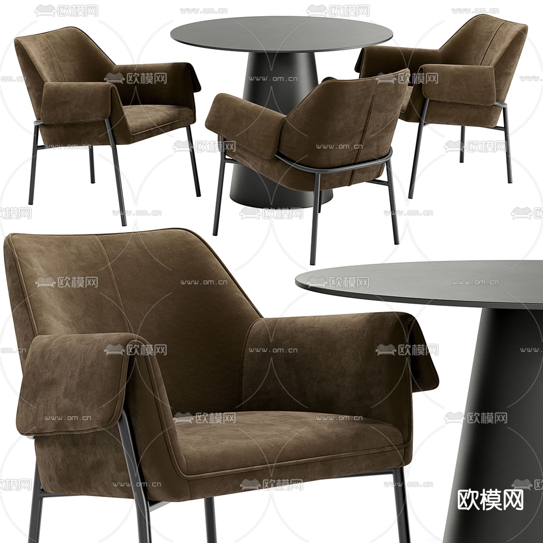 洽谈桌椅 休闲桌椅3d模型下载（渲染图1）