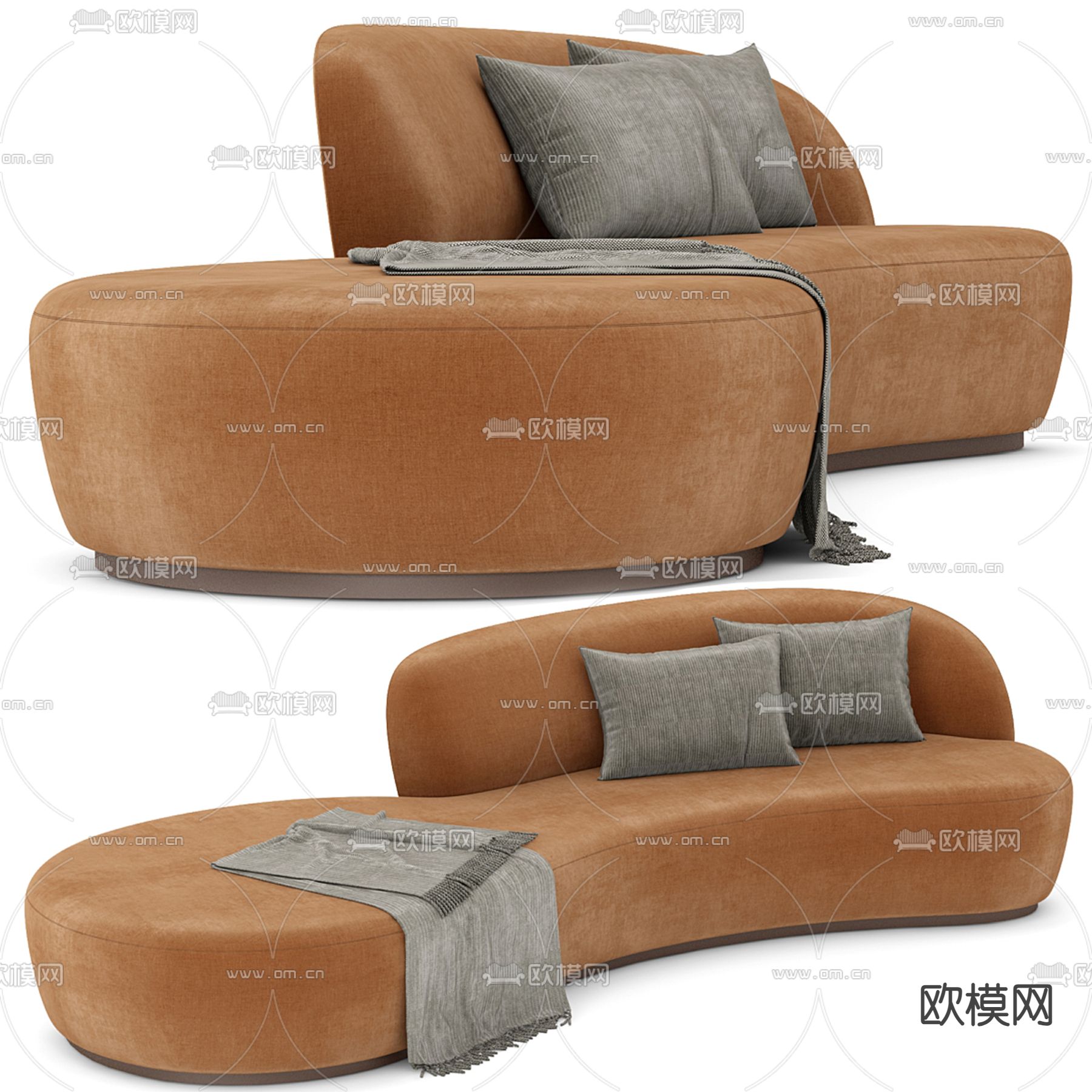异形沙发 弧形沙发3d模型下载_ID14276158_3dmax免费模型-欧模网