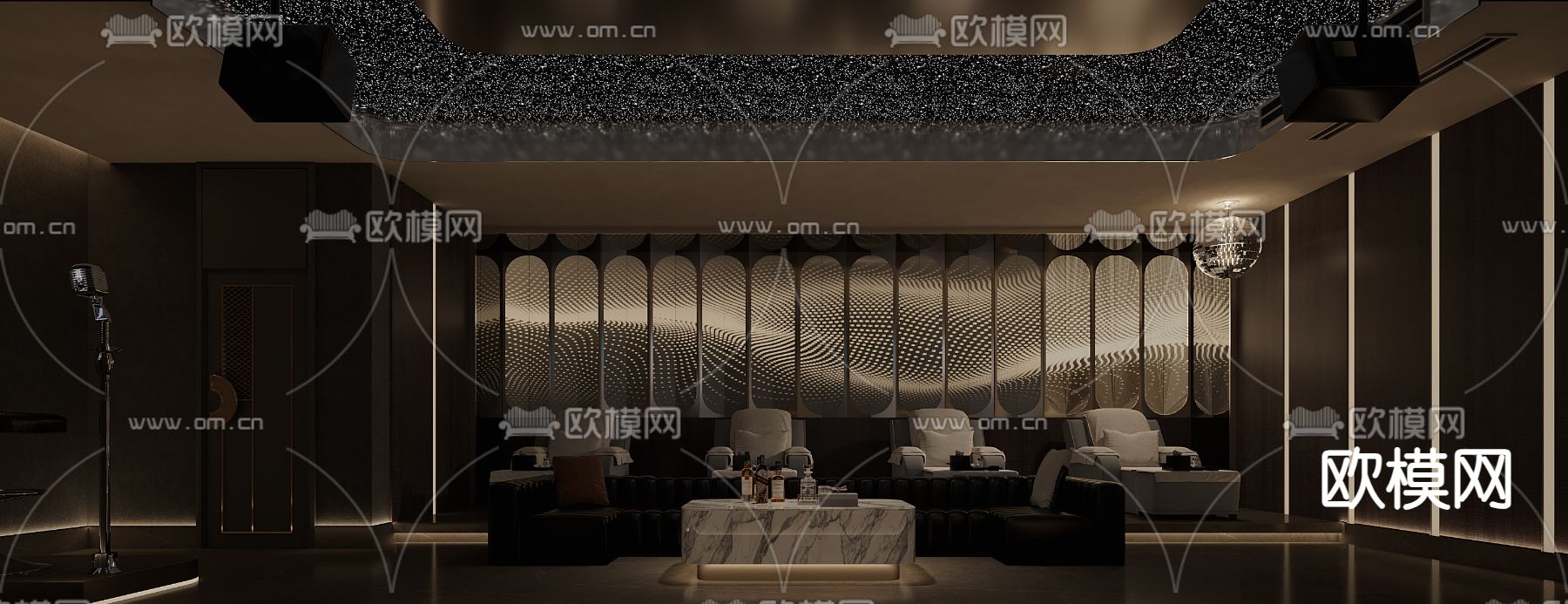 现代足浴包厢su模型下载（渲染图1）