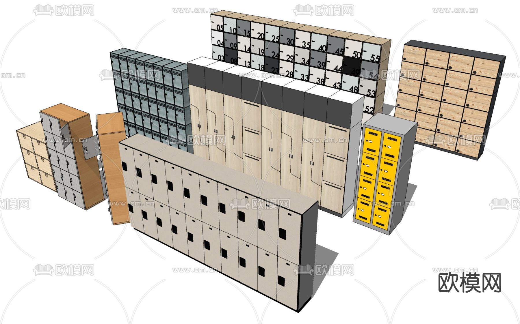 超市储物柜su模型下载（渲染图2）